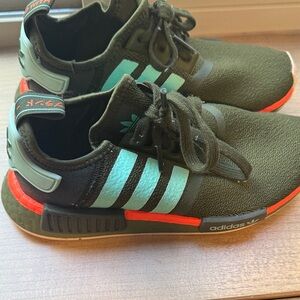 Adidas Kids Sneakers - Olive and Neon Orange